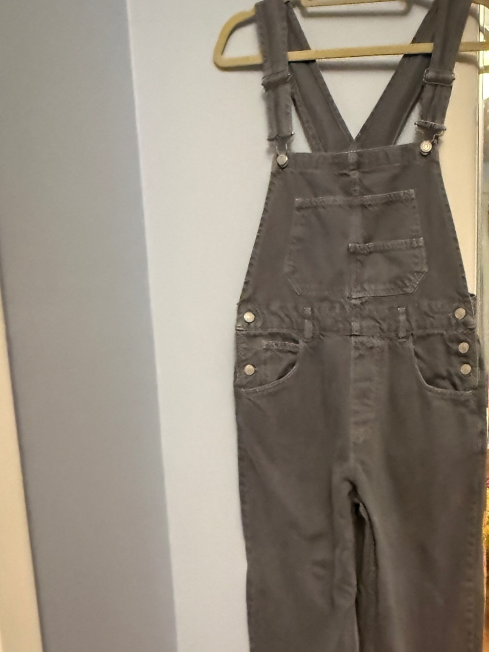 We the Free People Ziggy Overalls denim jeans Grey Gray Small S